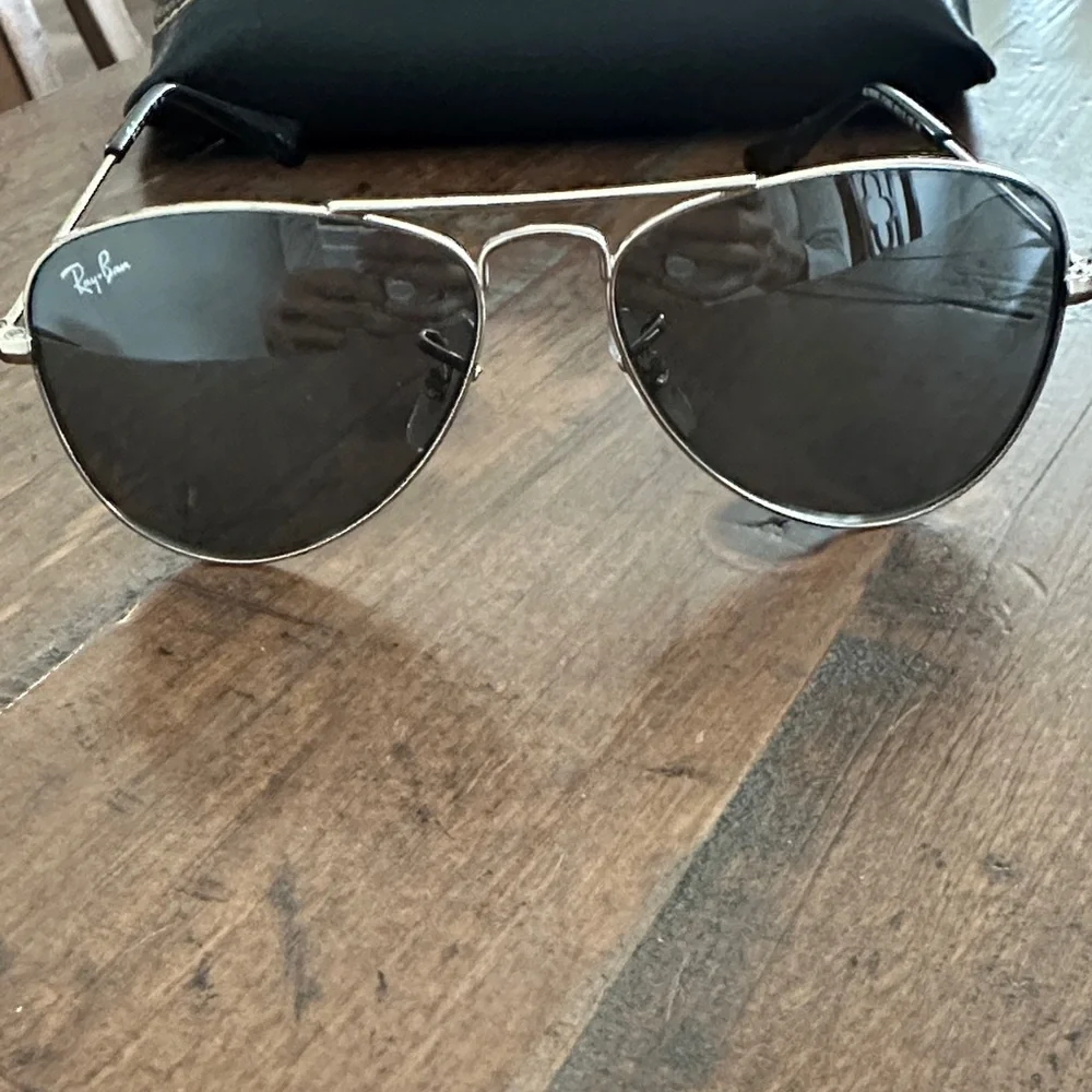 Ray-Ban Kids Silver Aviator Sunglasses with Dark Gray Lenses